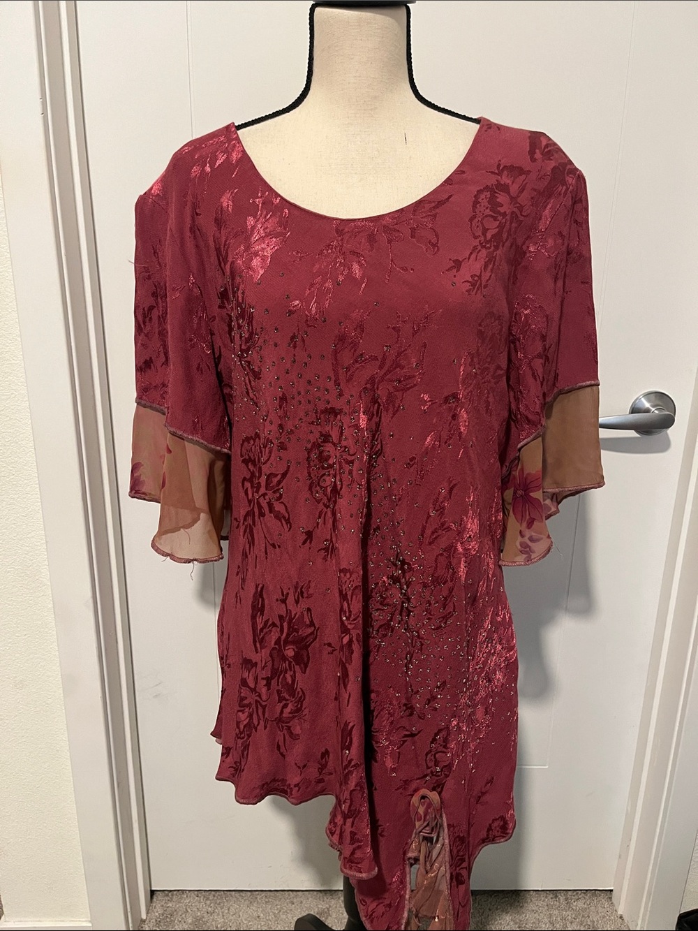 Y2K Spenser Alexis Asymmetrical Embellished Top Whimsical Fairy Bohemian